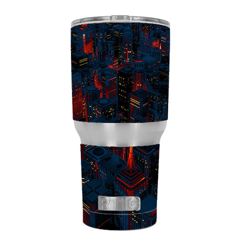  City Glow At Night Skyline View RTIC 30oz Tumbler Skin