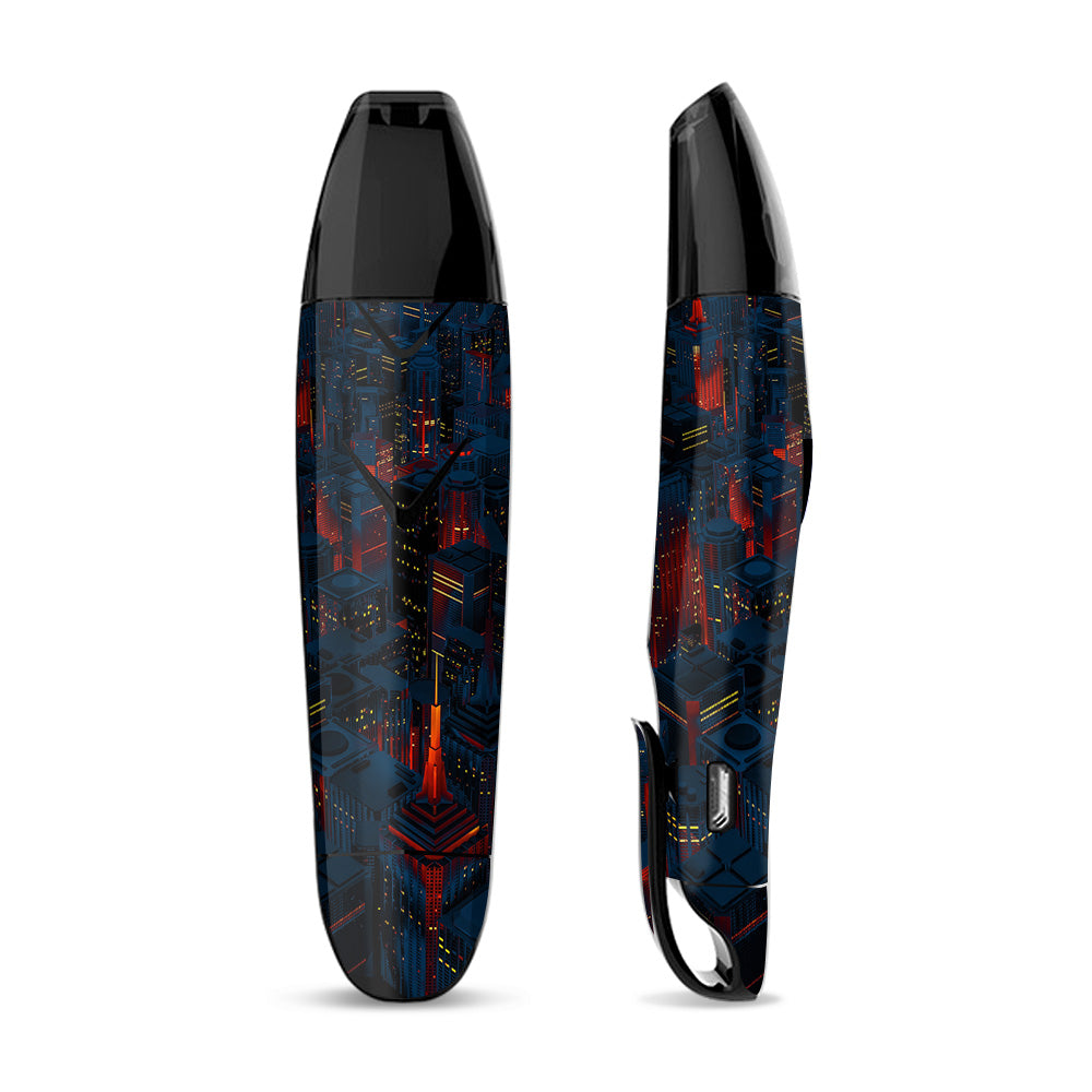 Skin Decal Vinyl Wrap for Suorin Vagon  Vape / City Glow at Night Skyline view