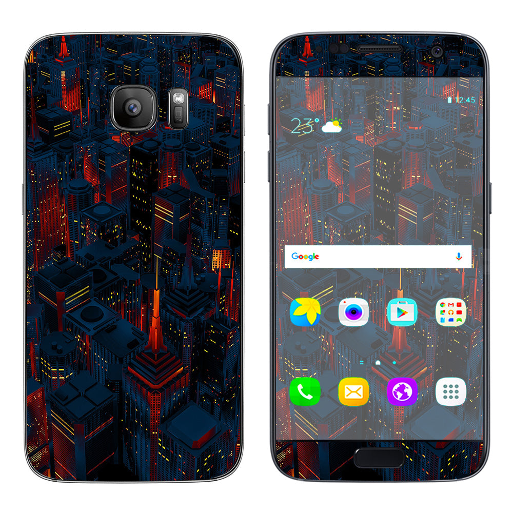  City Glow At Night Skyline View Samsung Galaxy S7 Skin