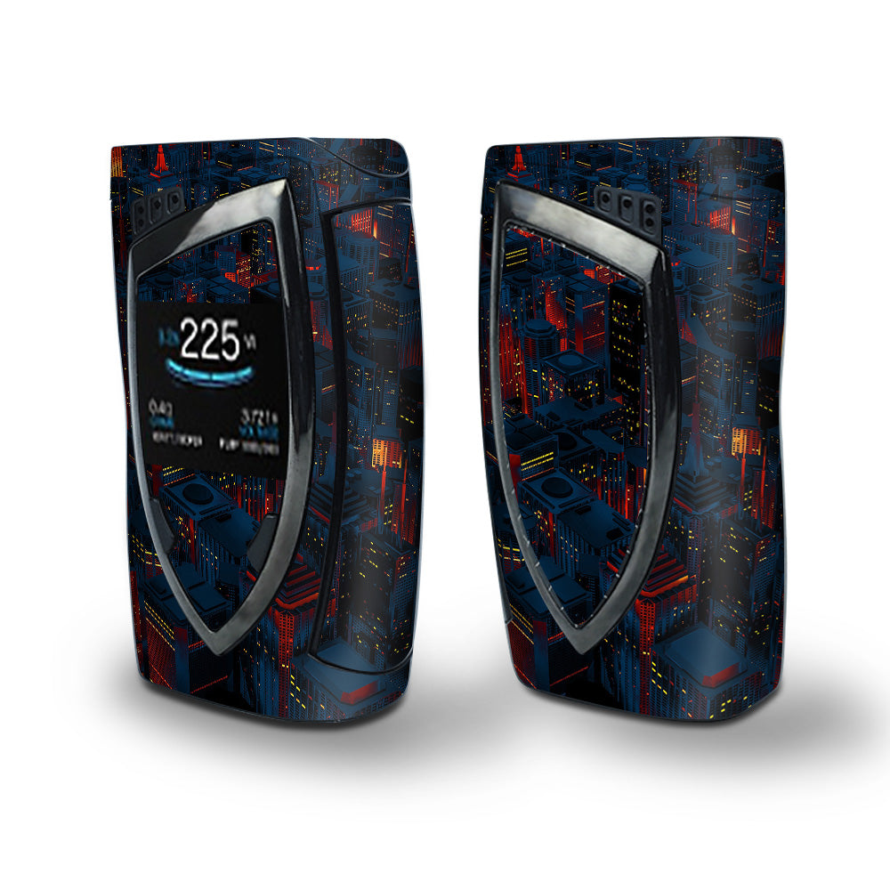 Skin Decal Vinyl Wrap for Smok Devilkin Kit 225w Vape (includes TFV12 Prince Tank Skins) skins cover/ City Glow at Night Skyline view