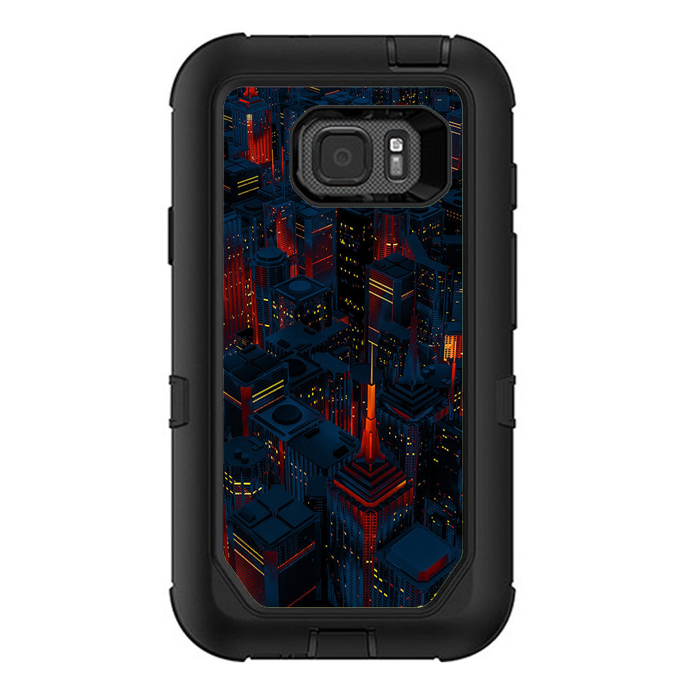  City Glow At Night Skyline View Otterbox Defender Samsung Galaxy S7 Active Skin