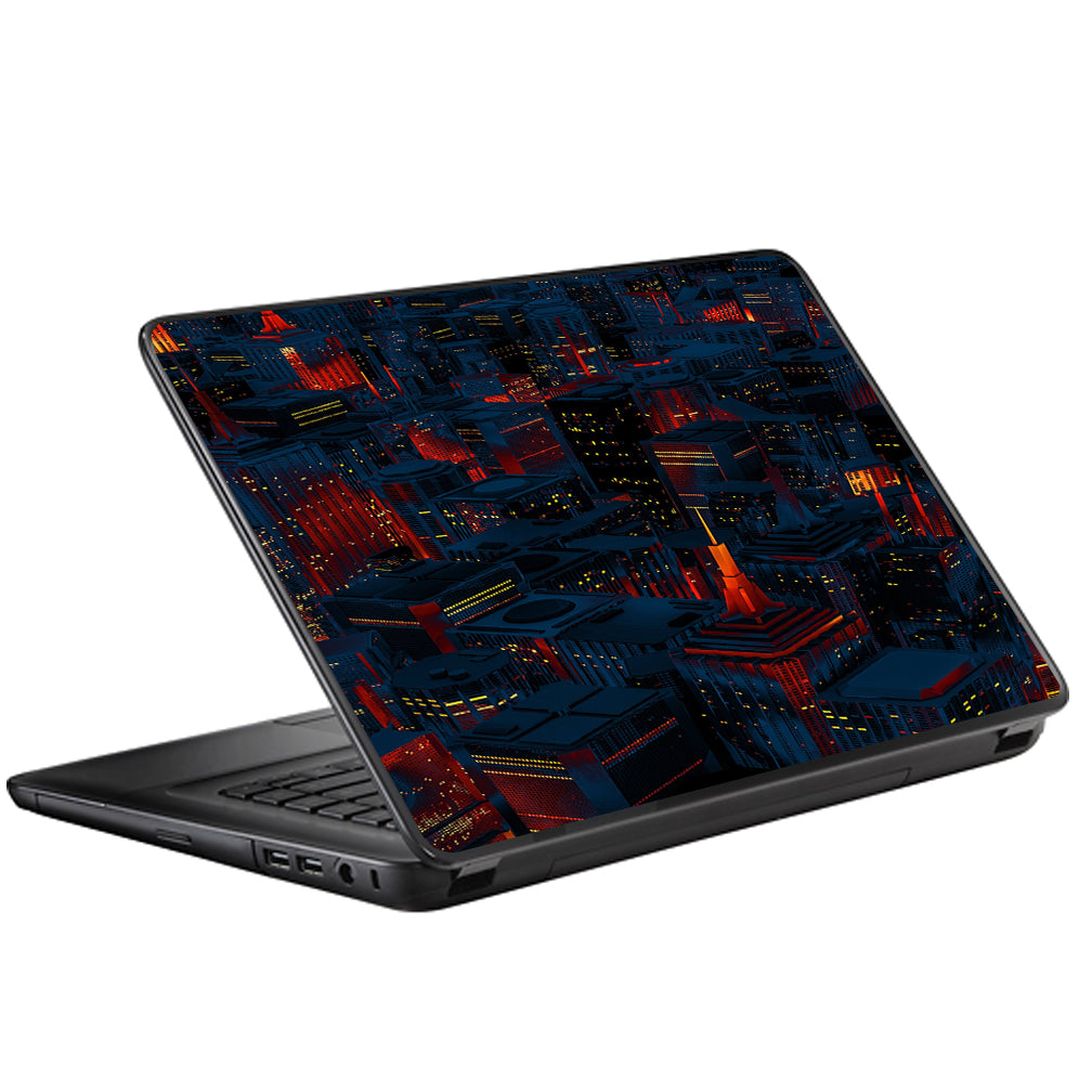  City Glow At Night Skyline View Universal 13 to 16 inch wide laptop Skin