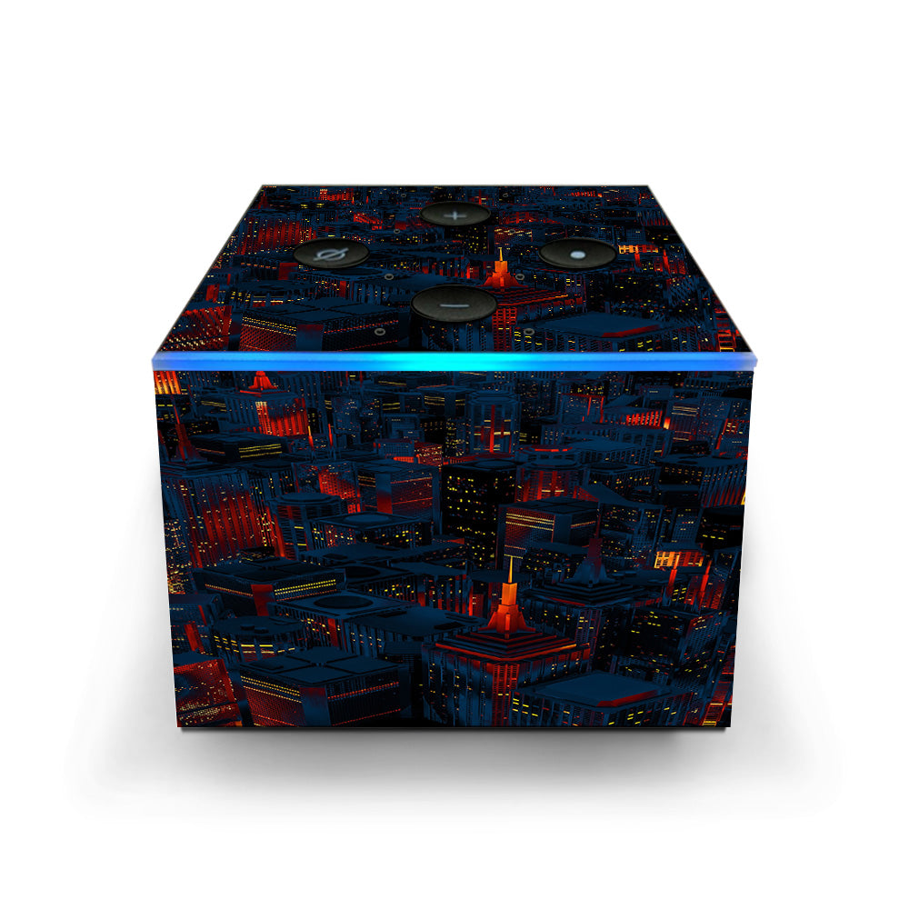  City Glow At Night Skyline View Amazon Fire TV Cube Skin