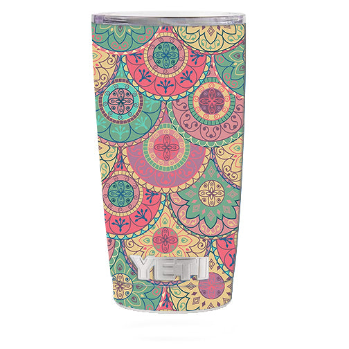  Circle Mandala Design Pattern Yeti 20oz Rambler Tumbler Skin