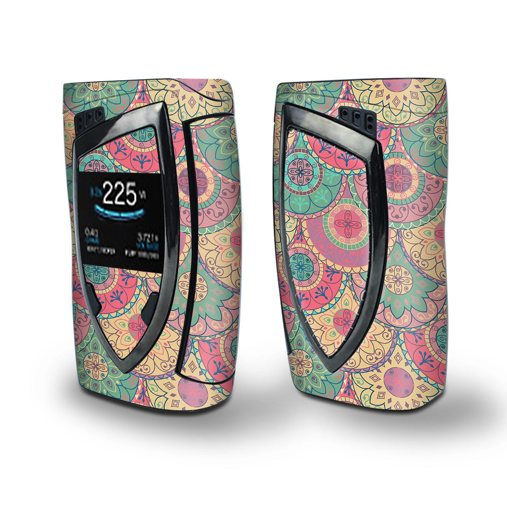 Skin Decal Vinyl Wrap for Smok Devilkin Kit 225w Vape (includes TFV12 Prince Tank Skins) skins cover/ Circle Mandala Design Pattern