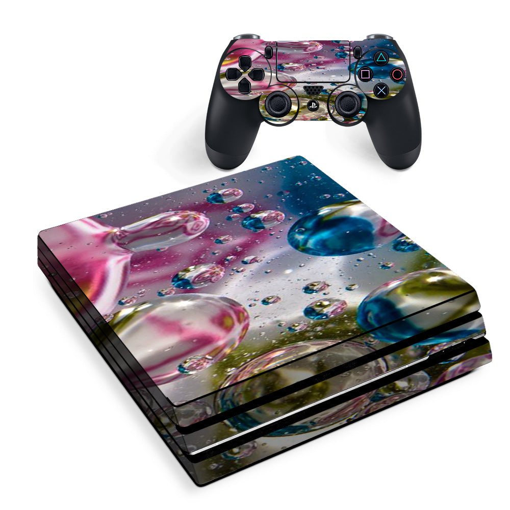 Skin Decal Vinyl Wrap For Playstation Ps4 Pro Console & Controller Stickers Skins Cover/ Bubblicious Water Bubbles Colors Sony PS4 Pro Skin