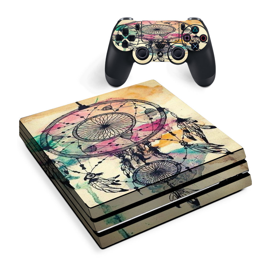 Skin Decal Vinyl Wrap For Playstation Ps4 Pro Console & Controller Stickers Skins Cover/ Dream Catcher Boho Design Sony PS4 Pro Skin
