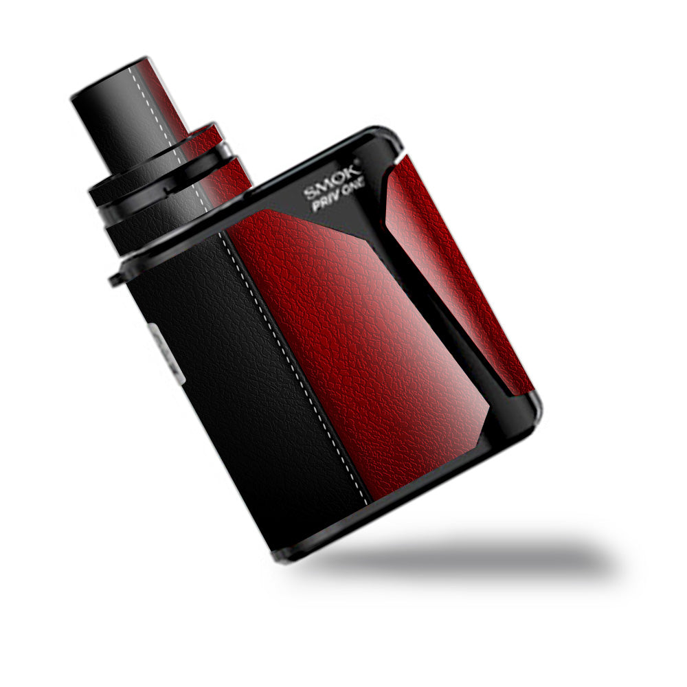  Black And Red Leather Pattern Smok Priv One Skin