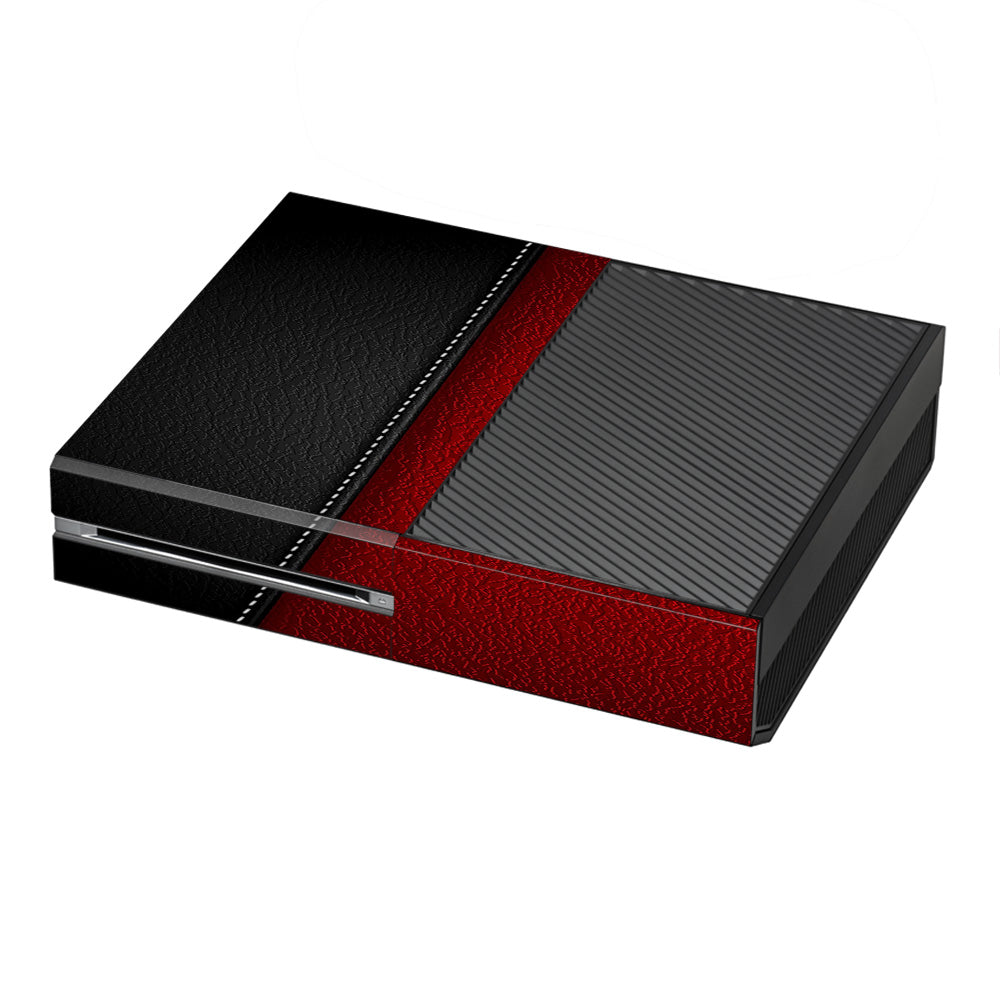  Black And Red Leather Pattern Microsoft Xbox One Skin