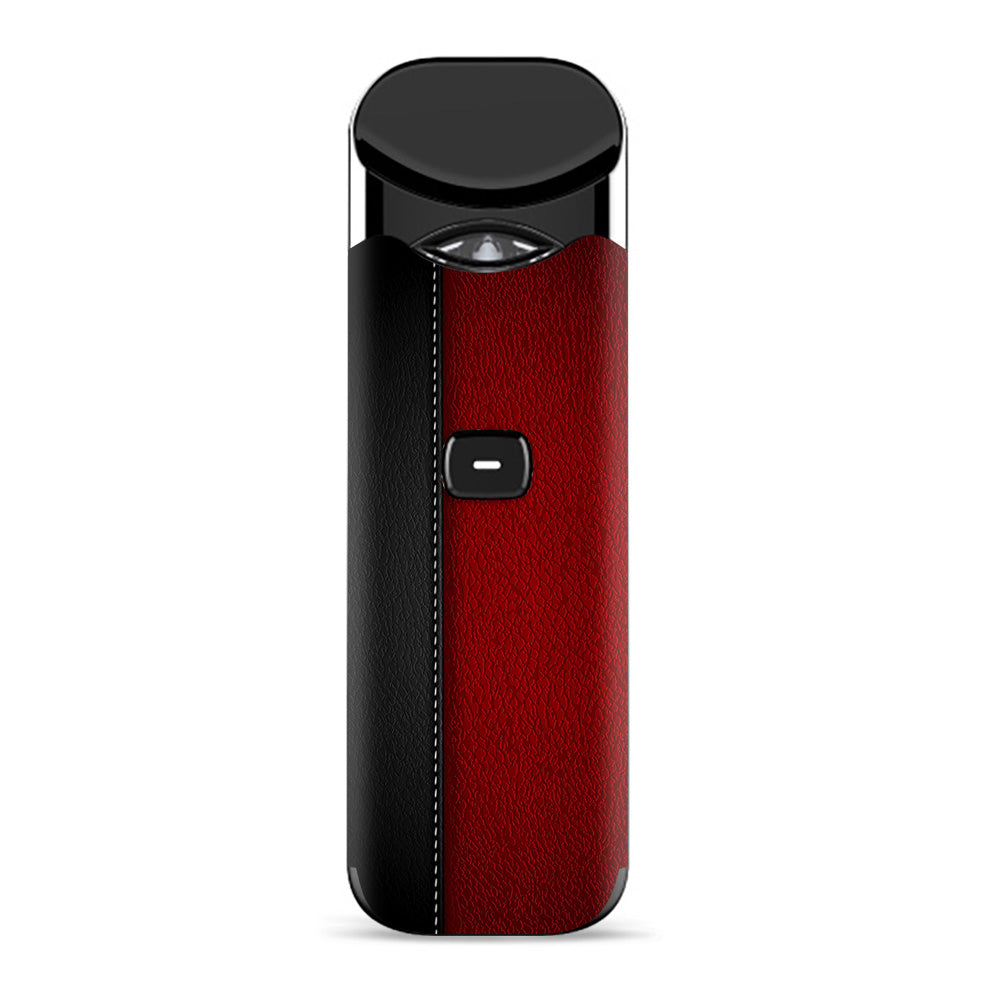  Black And Red Leather Pattern Smok Nord Skin