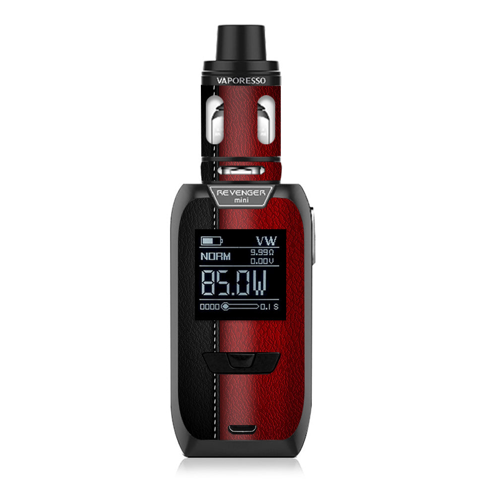  Black And Red Leather Pattern Vaporesso Revenger Mini 85w Skin
