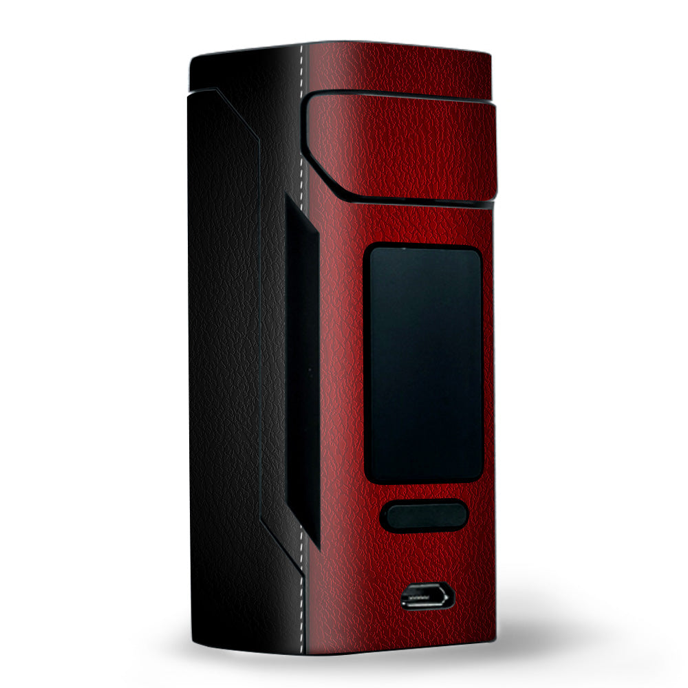  Black And Red Leather Pattern Wismec RX2 20700 Skin