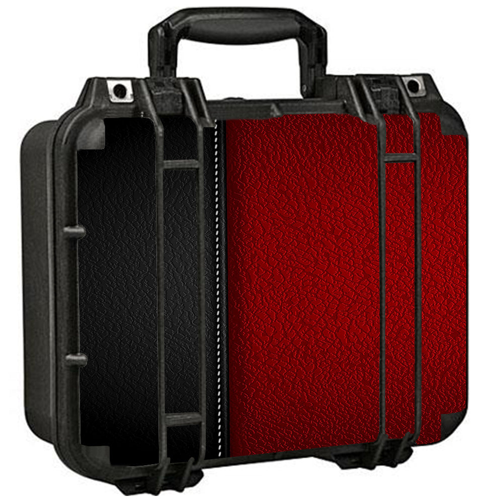  Black And Red Leather Pattern Pelican Case 1400 Skin