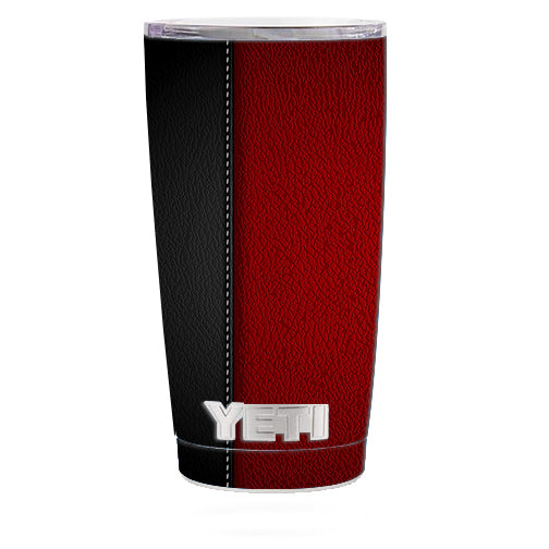  Black And Red Leather Pattern Yeti 20oz Rambler Tumbler Skin