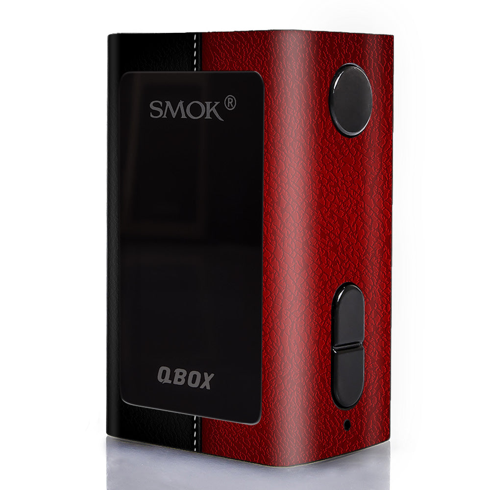  Black And Red Leather Pattern Smok Q-Box Skin