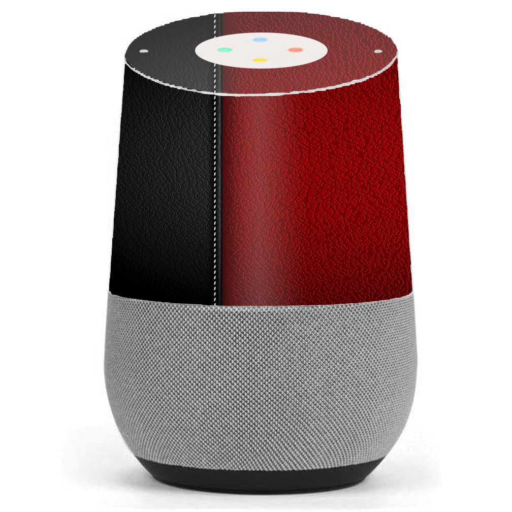  Black And Red Leather Pattern Google Home Skin