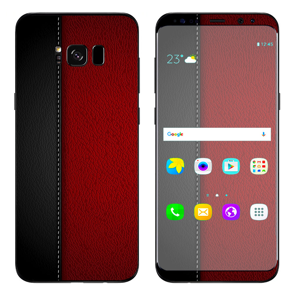  Black And Red Leather Pattern Samsung Galaxy S8 Plus Skin