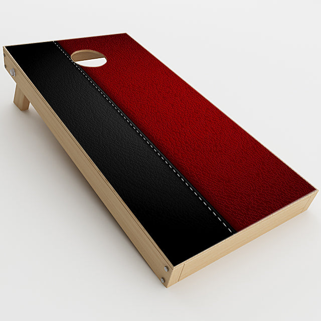  Black And Red Leather Pattern Cornhole Game Boards  Skin