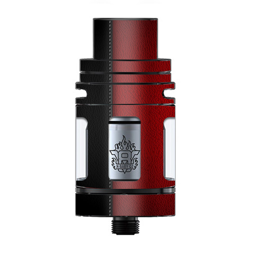  Black And Red Leather Pattern TFV8 X-baby Tank Smok Skin