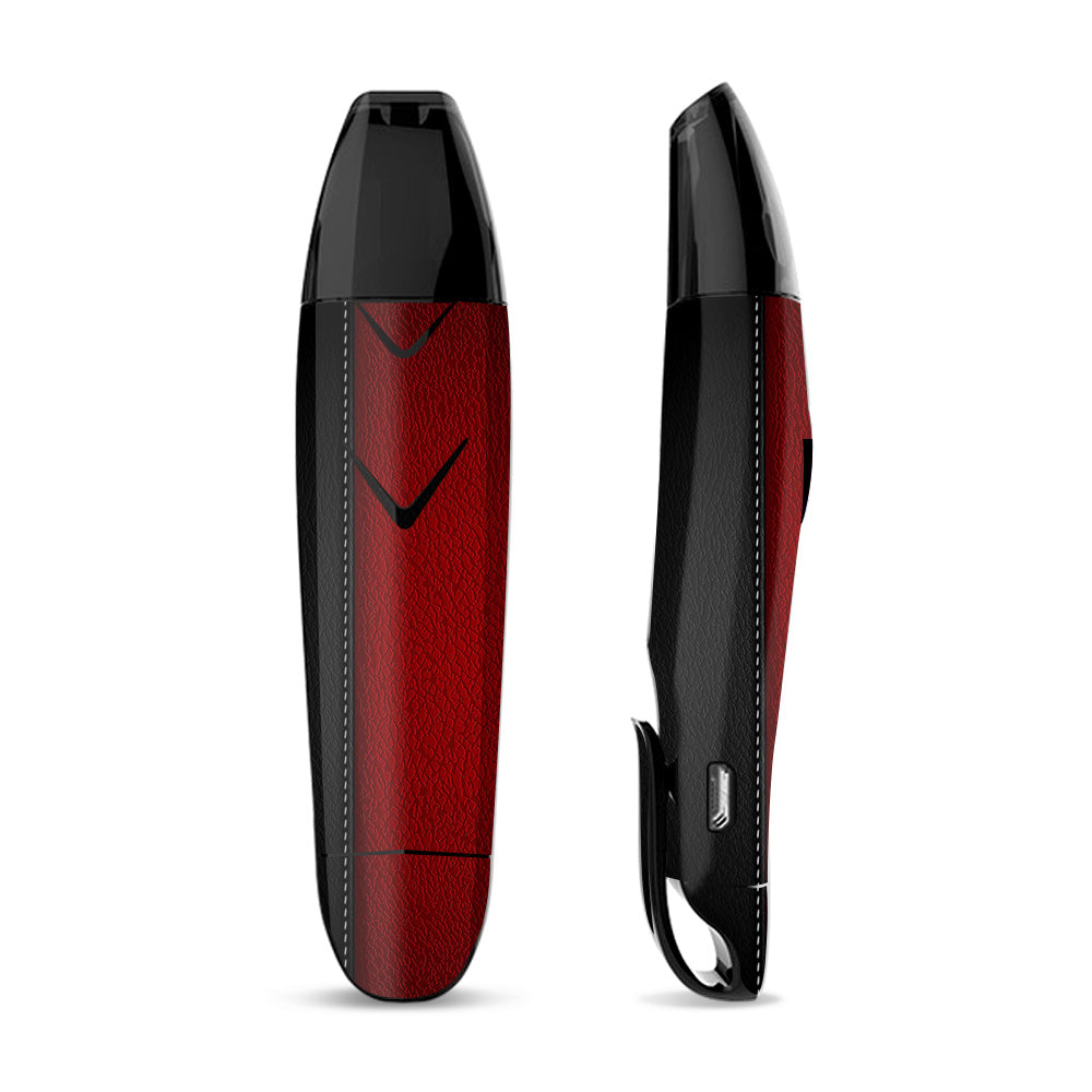 Skin Decal Vinyl Wrap for Suorin Vagon  Vape / Black and Red Leather Pattern