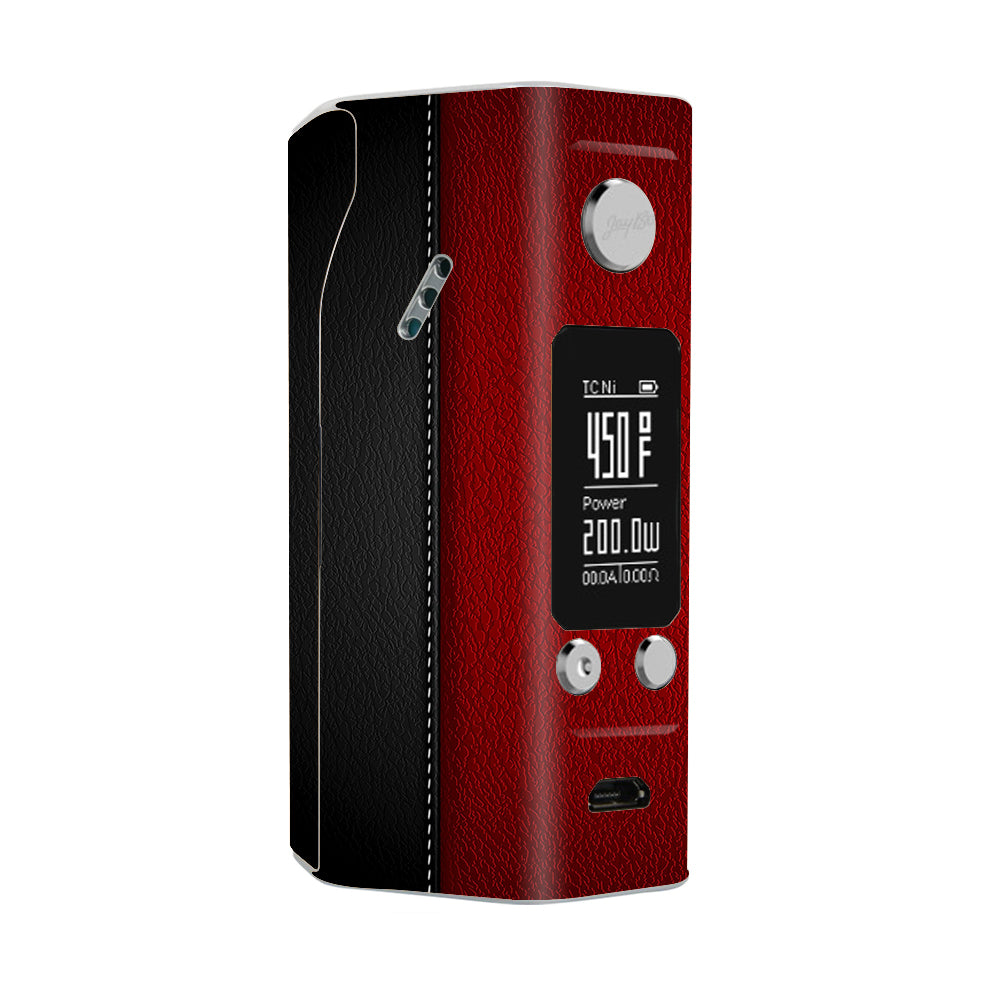  Black And Red Leather Pattern Wismec Reuleaux RX200S Skin