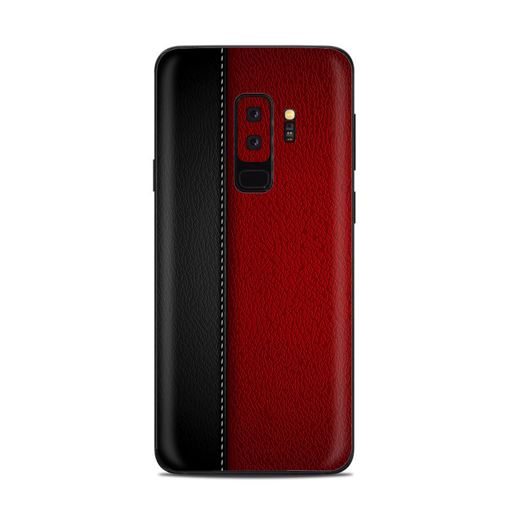 Black And Red Leather Pattern Samsung Galaxy S9 Plus Skin
