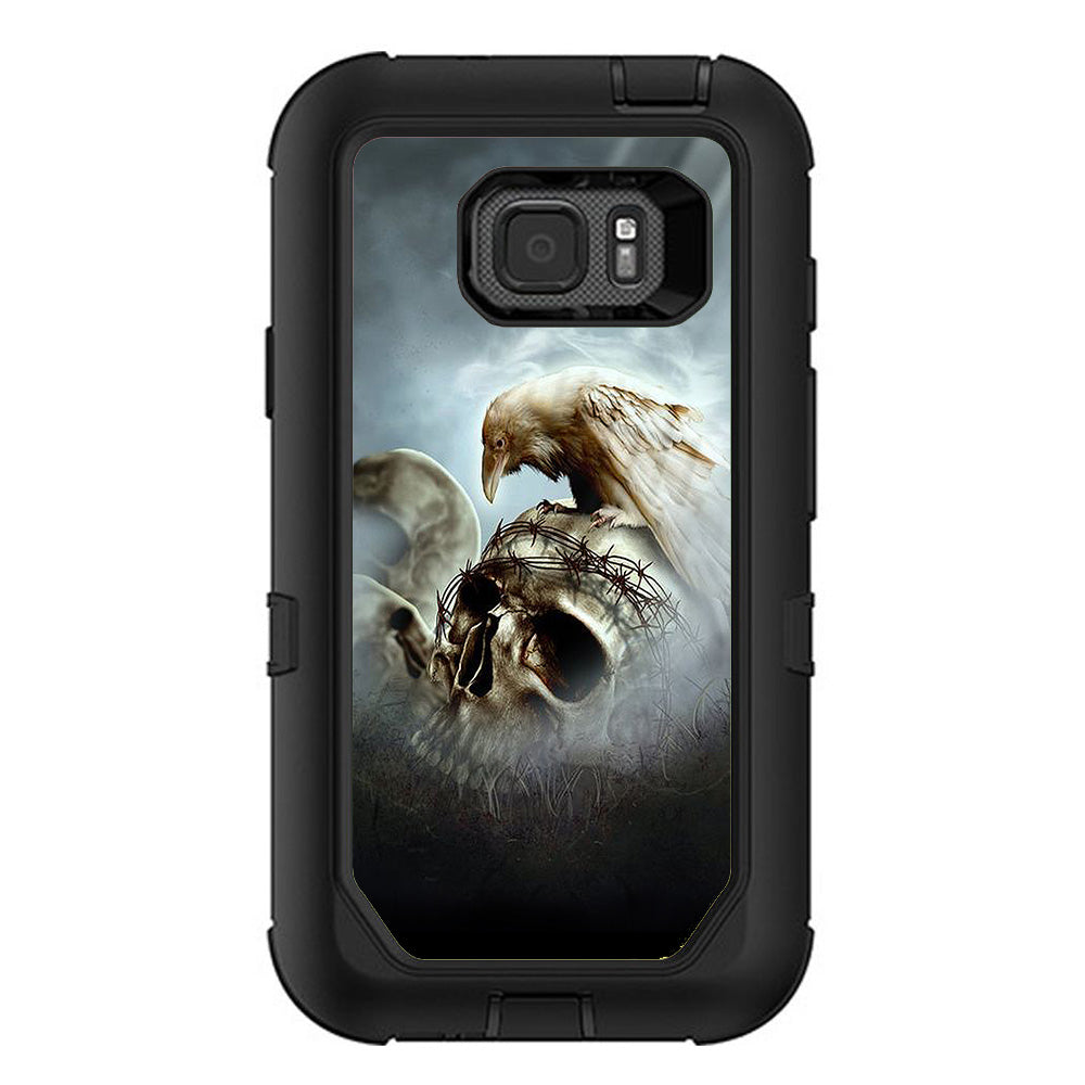  Skull Barbed Wire White Ravens Otterbox Defender Samsung Galaxy S7 Active Skin