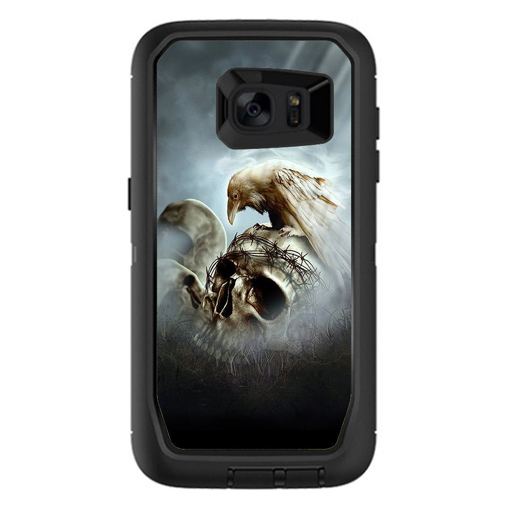  Skull Barbed Wire White Ravens Otterbox Defender Samsung Galaxy S7 Edge Skin