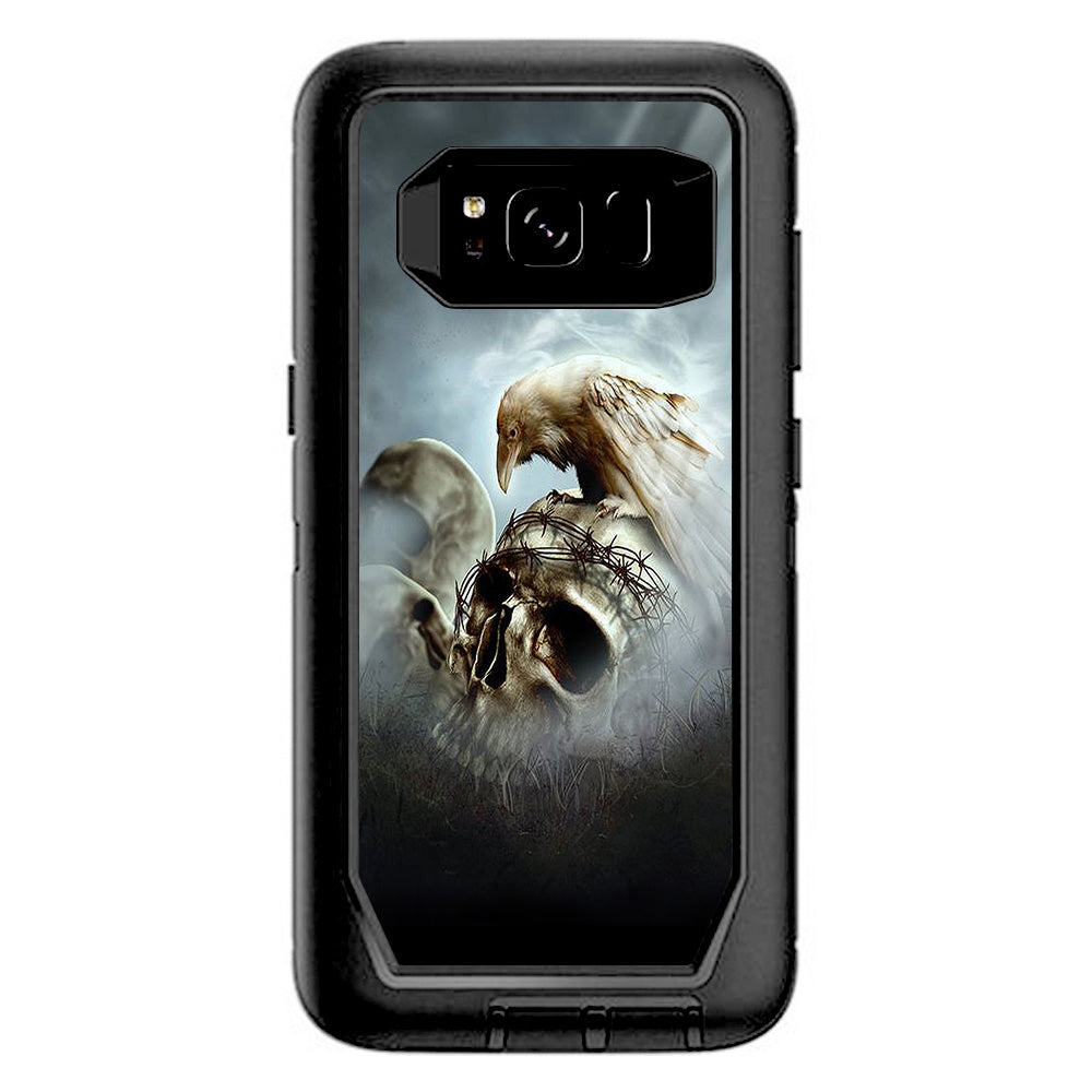  Skull Barbed Wire White Ravens Otterbox Defender Samsung Galaxy S8 Skin
