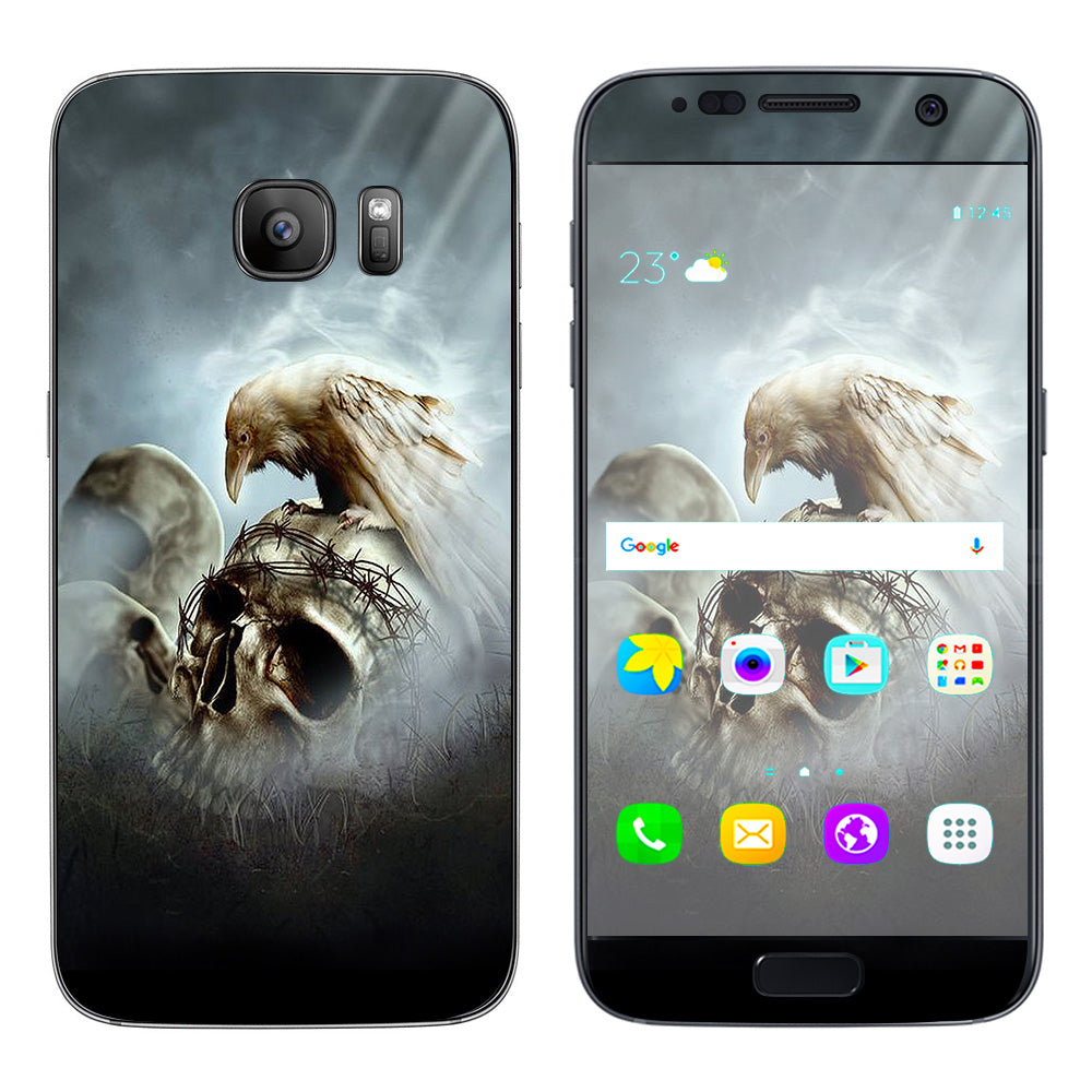  Skull Barbed Wire White Ravens Samsung Galaxy S7 Skin