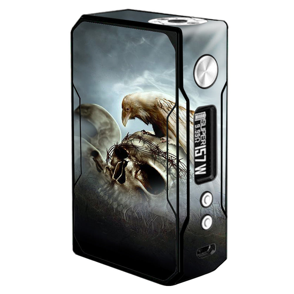 skins for voopoo drag Skins Decals for Voopoo Drag 157W Vape Mod / Skull Barbed Wire White Ravens  – itsaskin.com