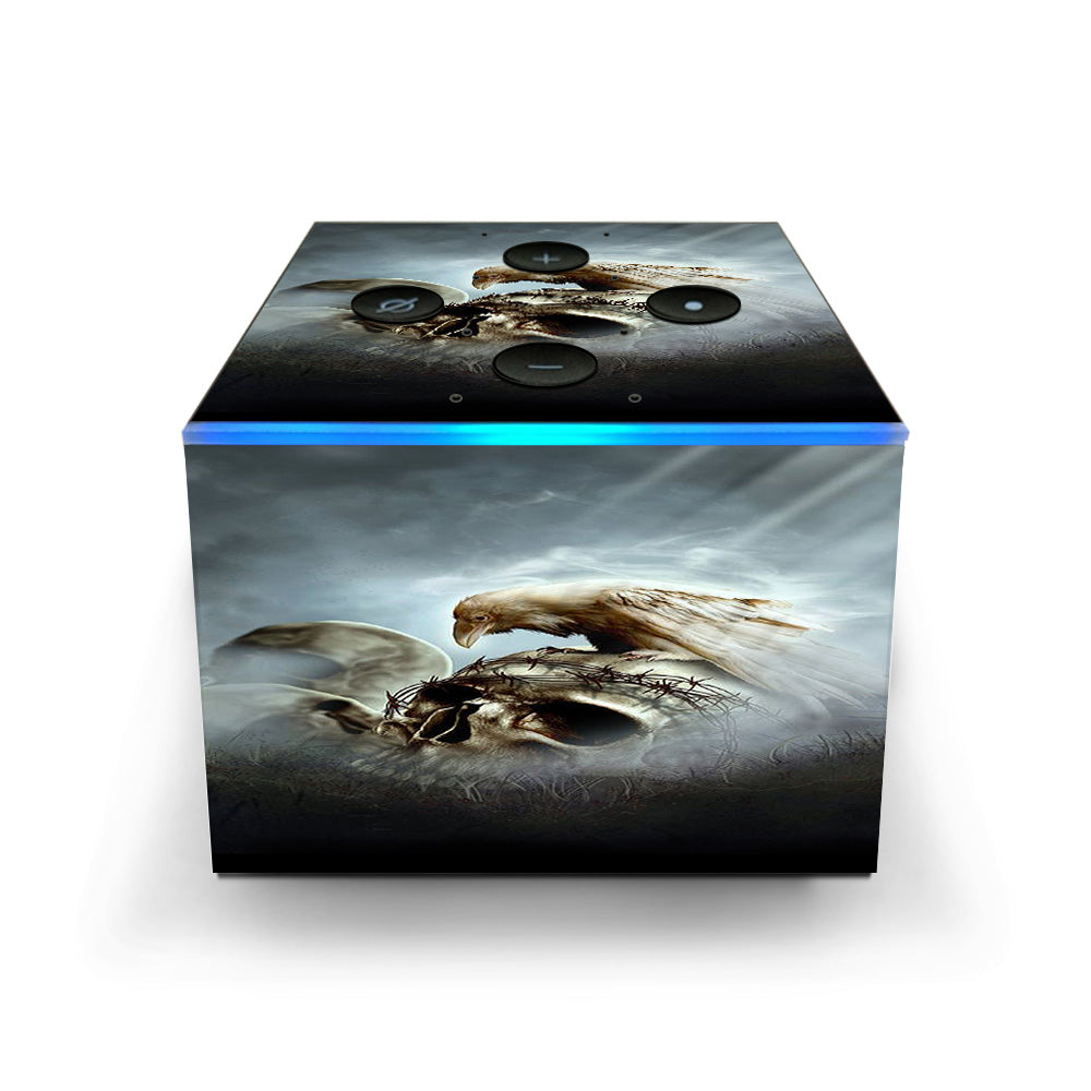  Skull Barbed Wire White Ravens Amazon Fire TV Cube Skin