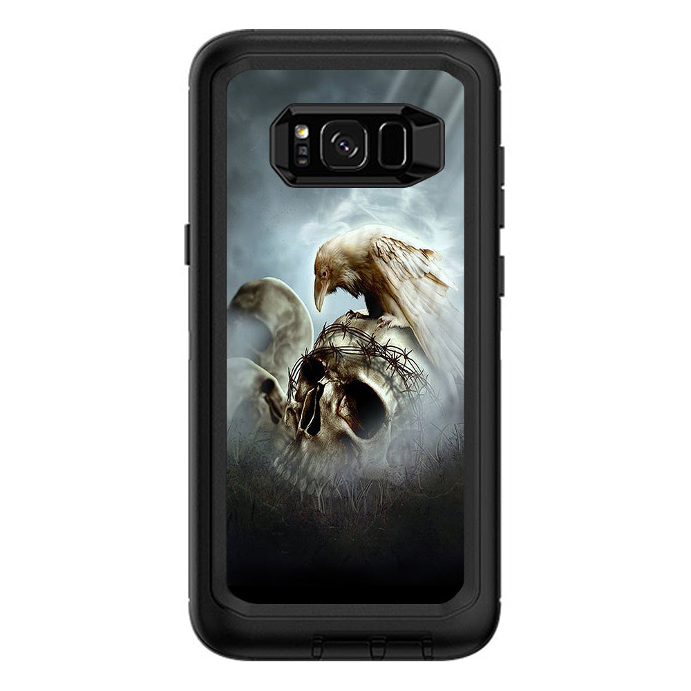 Skull Barbed Wire White Ravens Otterbox Defender Samsung Galaxy S8 Plus Skin
