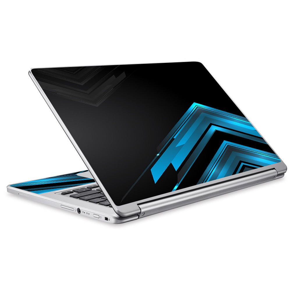  Black Blue Sharp Design Edge Acer Chromebook R13 Skin