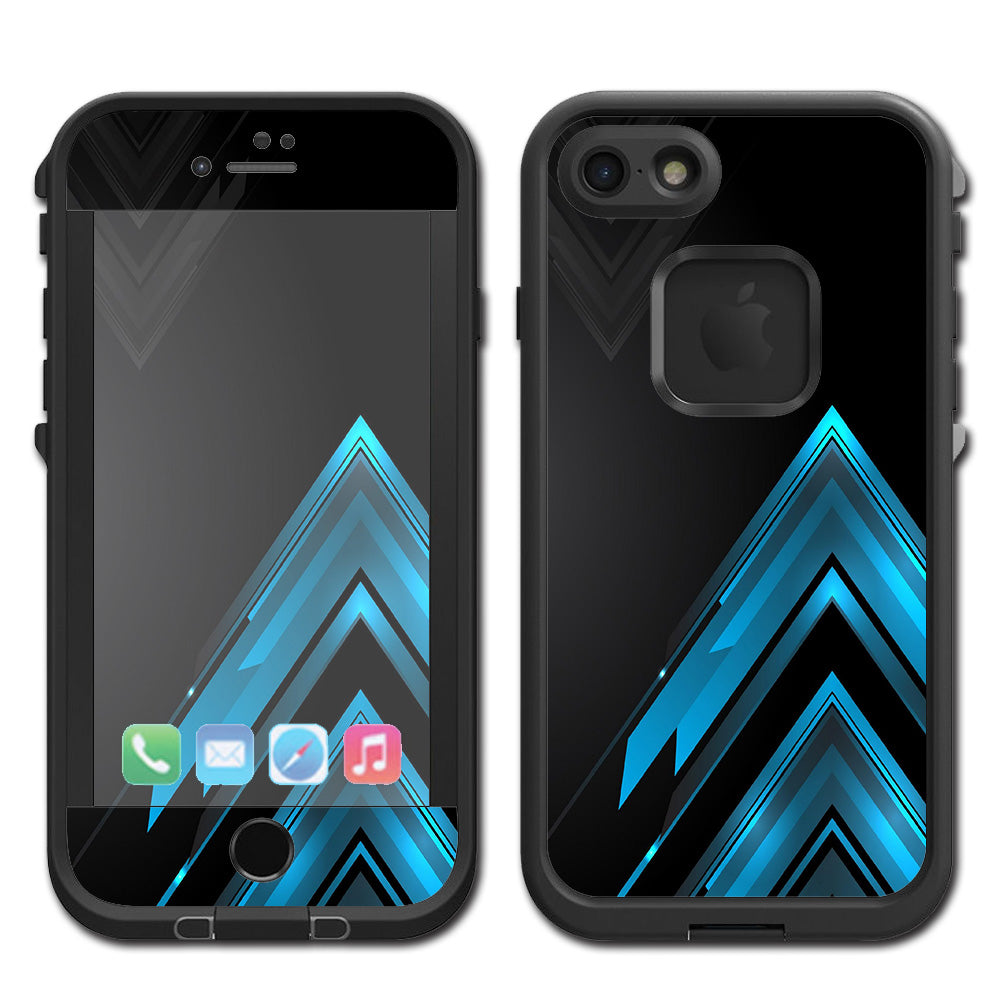  Black Blue Sharp Design Active Lifeproof Fre iPhone 7 or iPhone 8 Skin