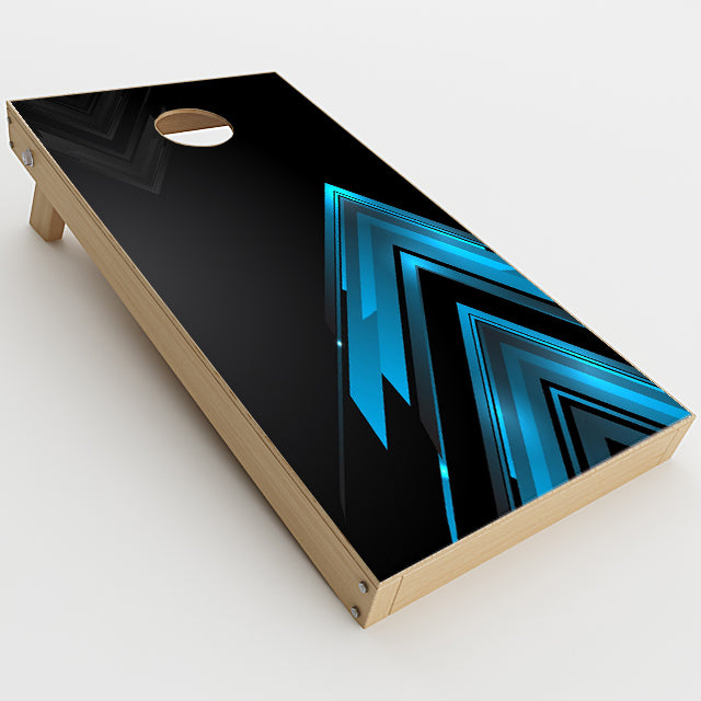  Black Blue Sharp Design Edge Cornhole Game Boards  Skin