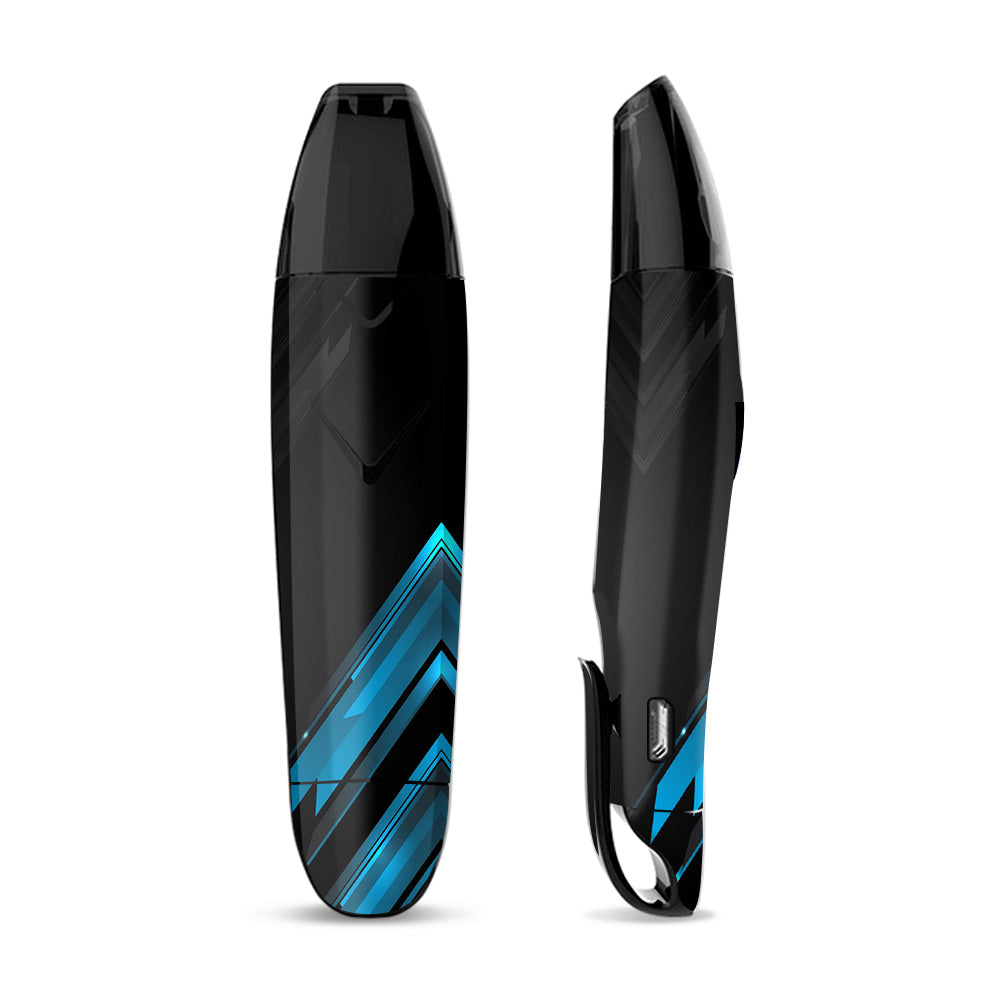 Skin Decal Vinyl Wrap for Suorin Vagon  Vape / Black Blue Sharp Design Edge