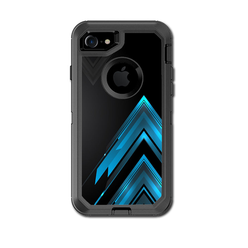  Black Blue Sharp Design Edge Otterbox Defender iPhone 7 or iPhone 8 Skin