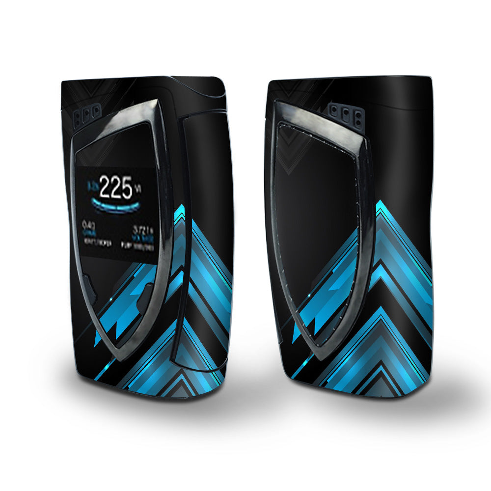 Skin Decal Vinyl Wrap for Smok Devilkin Kit 225w Vape (includes TFV12 Prince Tank Skins) skins cover/ Black Blue Sharp Design Edge