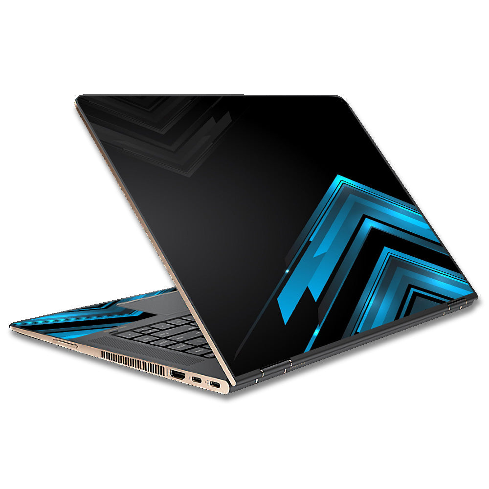  Black Blue Sharp Design Edge HP Spectre x360 15t Skin