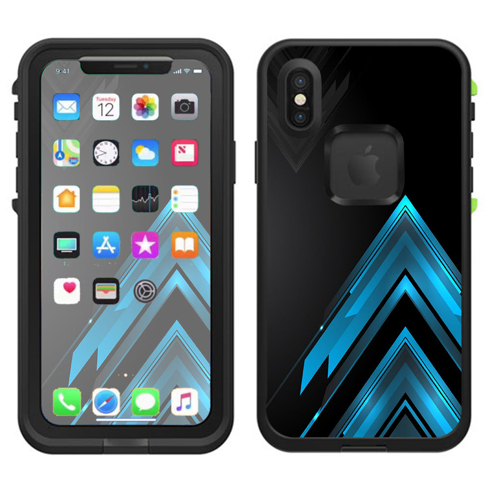  Black Blue Sharp Design Active Lifeproof Fre Case iPhone X Skin