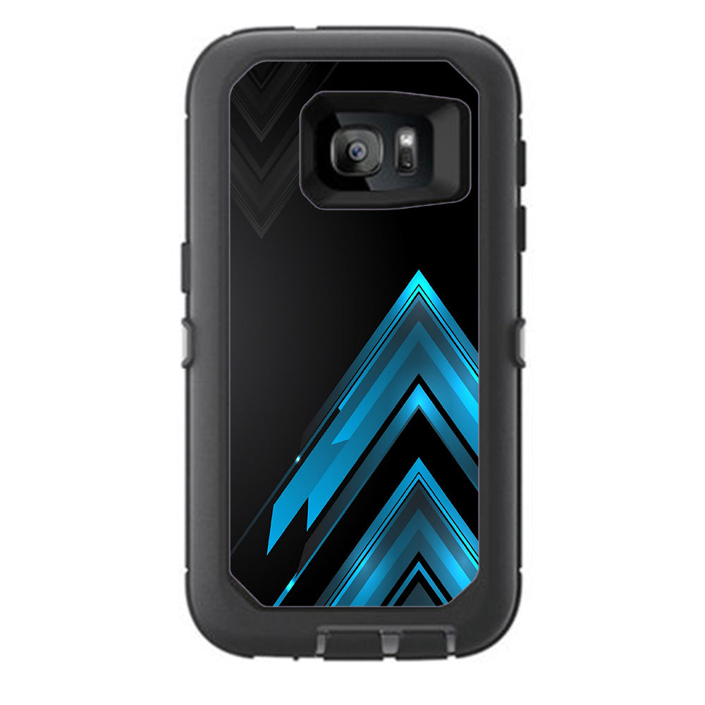  Black Blue Sharp Design Edge Otterbox Defender Samsung Galaxy S7 Skin