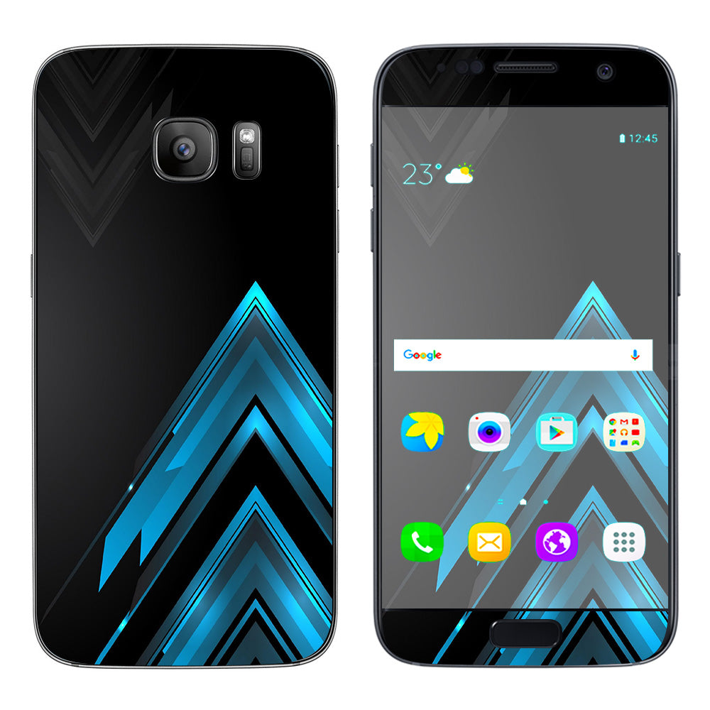  Black Blue Sharp Design Edge Samsung Galaxy S7 Skin