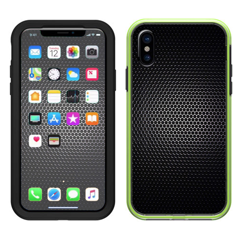  Black Metal Pattern Lifeproof Slam Case iPhone X Skin