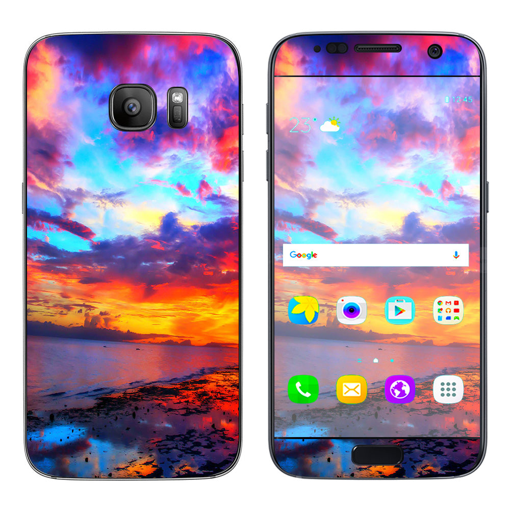  Beautiful Landscape Water Colorful Sky Samsung Galaxy S7 Skin