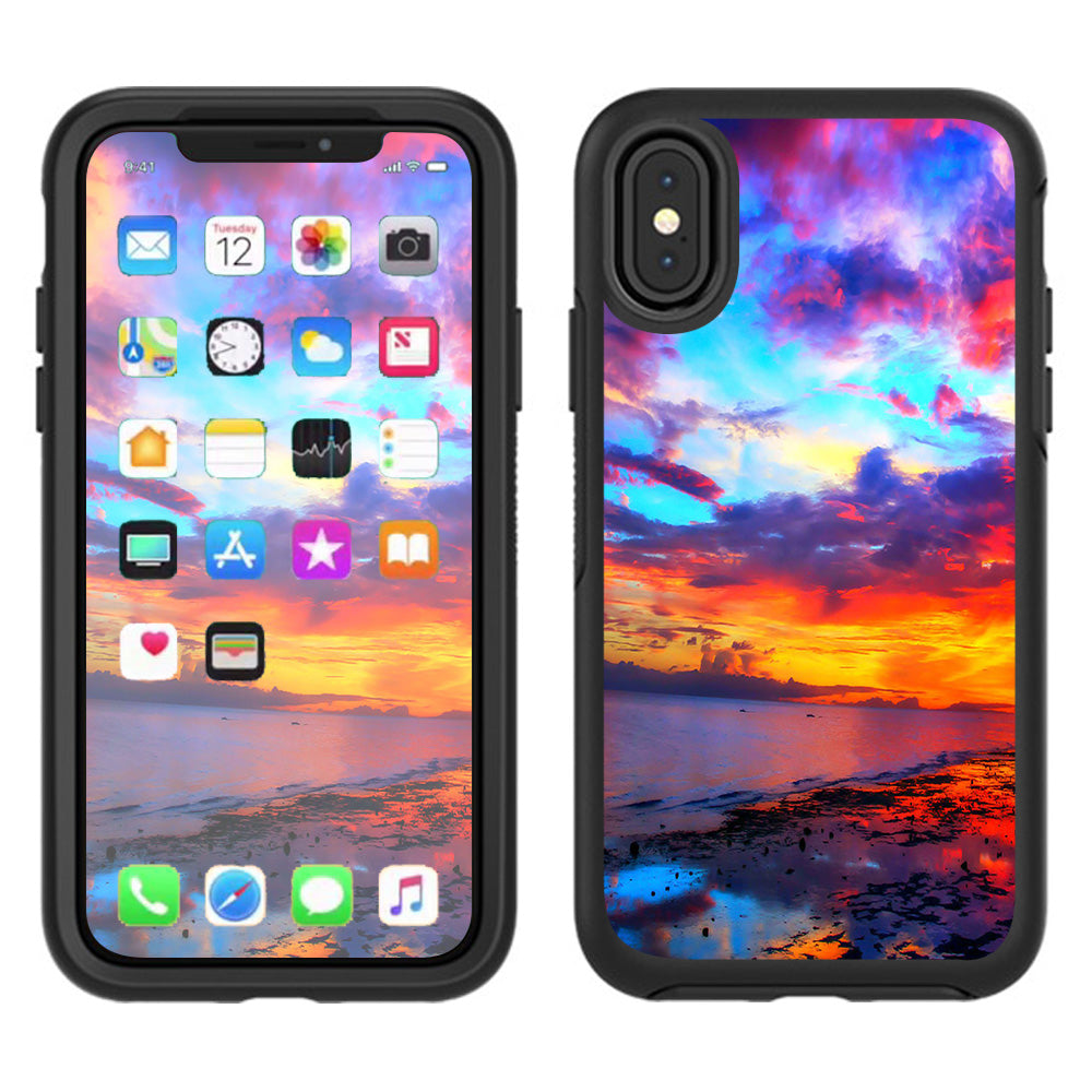  Beautiful Landscape Water Colorful Sky Otterbox Defender Apple iPhone X Skin