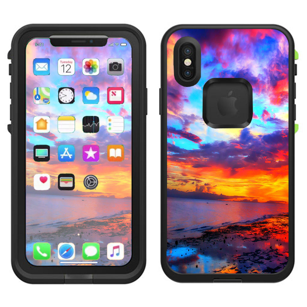  Beautiful Landscape Water Colorful Sky Lifeproof Fre Case iPhone X Skin