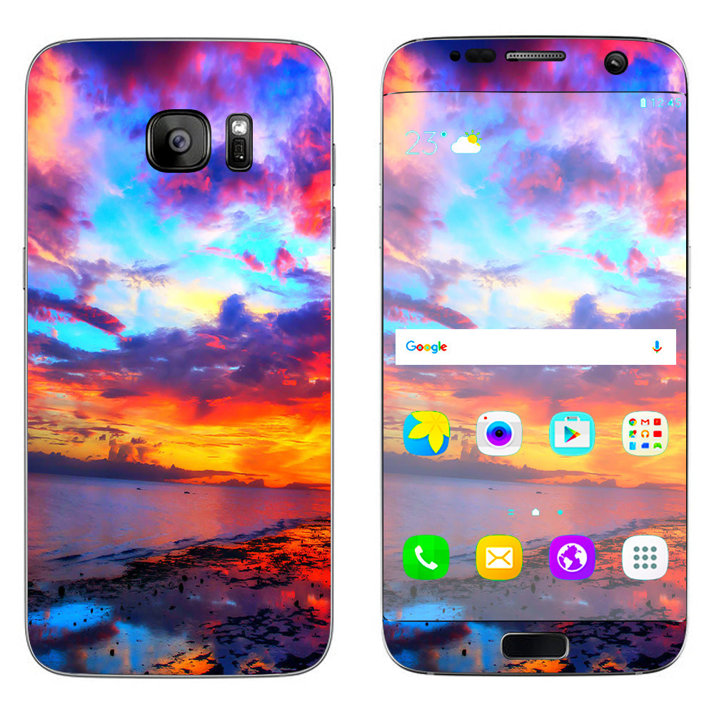  Beautiful Landscape Water Colorful Sky Samsung Galaxy S7 Edge Skin