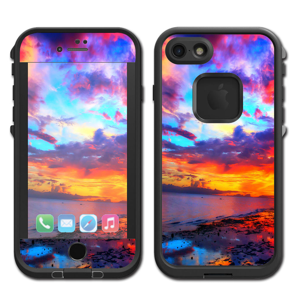 Beautiful Landscape Water Colorful Sky Lifeproof Fre iPhone 7 or iPhone 8 Skin