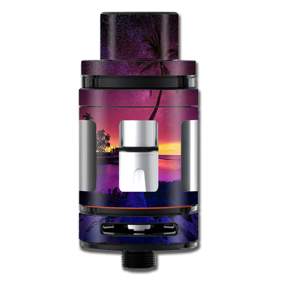  Palm Tree Stars And Sunset Purple Smok TFV8 Mini Big Baby Beast Skin